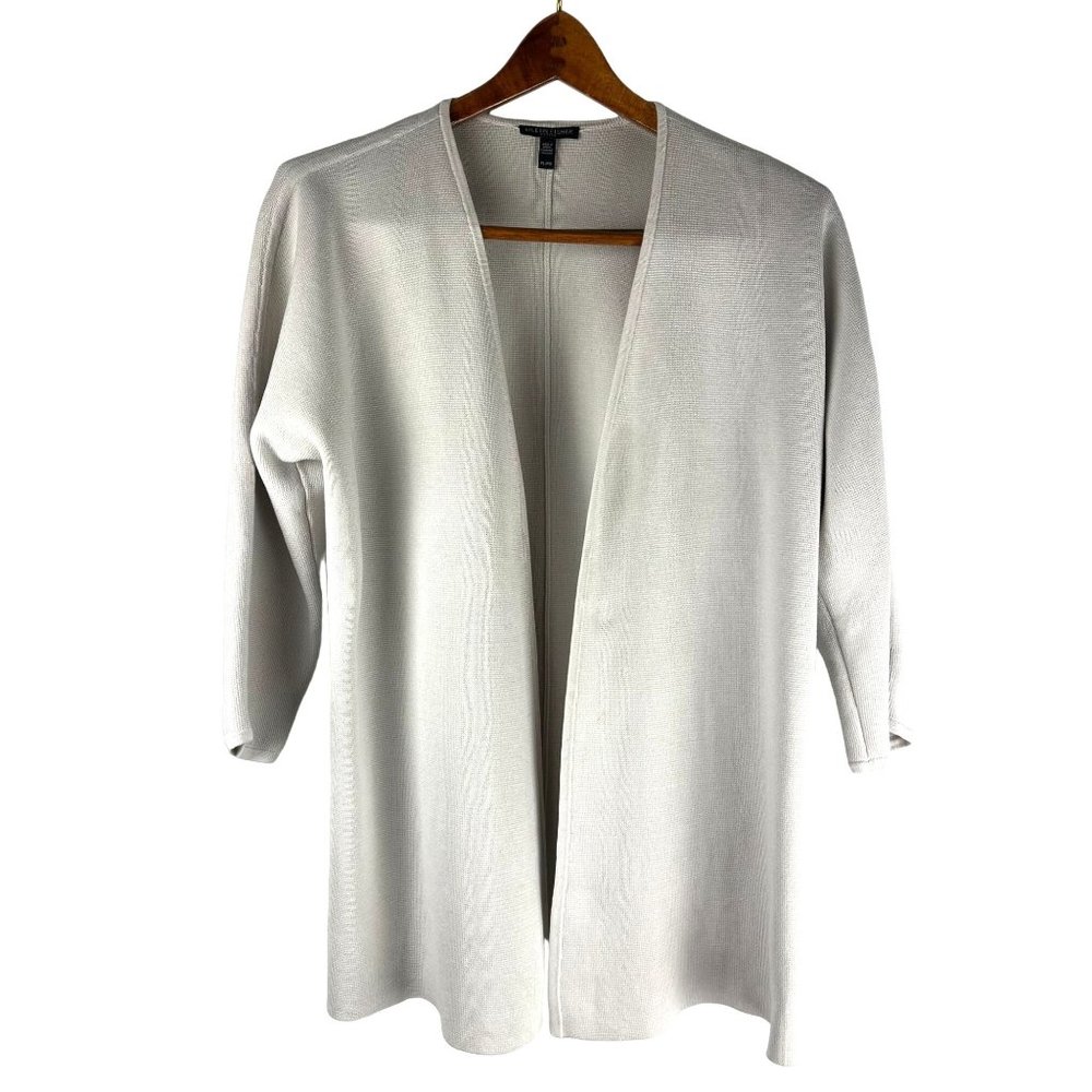 Coastal  EILEEN FISHER 3/4 Sleeve Knit Cardigan, Women's Petite Large